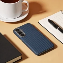 Telefontok Samsung Galaxy S26  - KEVLAR MagSafe kompatibilis kék szilikon hátlap tok-4