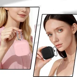 Samsung Galaxy Buds 4 / 4 Pro tartó - pink szilikon karabinerrel-4