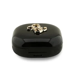 Guess 4G Metal Logo TWS - fekete vezeték nélküli stereo bluetooth headset, töltőtokkal-2