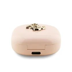 Guess 4G Metal Logo TWS - pink/fehér vezeték nélküli stereo bluetooth headset, töltőtokkal-2
