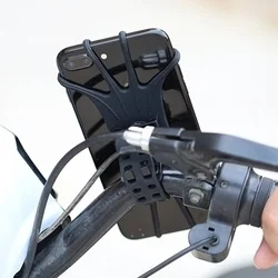 Biciklis kiegészítő - HSB-360 bicikli kormányra szerelhető, szilikon, forgatható telefon tartó, fekete-1