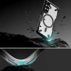 Telefontok Samsung Galaxy S26 - Ringke Fusion X Magnetic - Magsafe kompatibilis átlátszó ütésálló hátlap tok, fekete kerettel-8