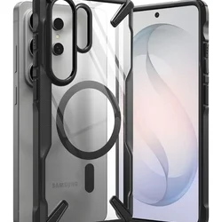 Telefontok Samsung Galaxy S26 Ultra - Ringke Fusion X Magnetic - Magsafe kompatibilis átlátszó ütésálló hátlap tok, fekete kerettel-2