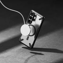 Telefontok Samsung Galaxy S26 Ultra - Ringke Fusion X Magnetic - Magsafe kompatibilis átlátszó ütésálló hátlap tok, fekete kerettel-4