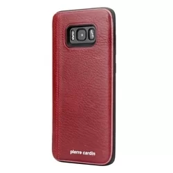 Telefontok Samsung Galaxy S8 Plus - Pierre Cardin Bőr + Szilikon Tok -Piros (8719273131152)-1