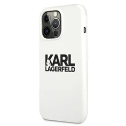 Telefontok iPhone 13 Pro - Karl Lagerfeld Stack Logo - fehér hátlap tok-1