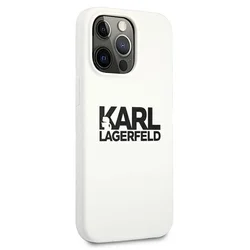 Telefontok iPhone 13 Pro - Karl Lagerfeld Stack Logo - fehér hátlap tok-3