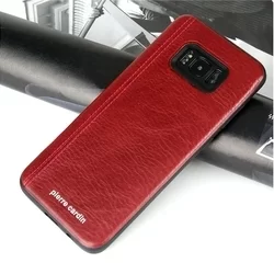Telefontok Samsung Galaxy S8 Plus - Pierre Cardin Bőr + Szilikon Tok -Piros (8719273131152)-2