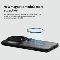 Telefontok Honor Magic8 Pro - Nillkin kameravédős áttetsző / fekete kitámasztós hátlap tok, beépített mágnessel-2