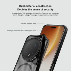 Telefontok Honor Magic8 Pro - Nillkin kameravédős áttetsző / fekete kitámasztós hátlap tok, beépített mágnessel-5