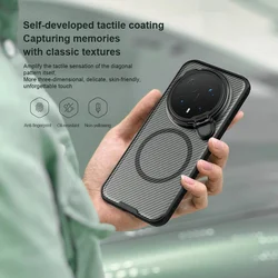 Telefontok Honor Magic8 Pro - Nillkin kameravédős áttetsző / fekete kitámasztós hátlap tok, beépített mágnessel-6