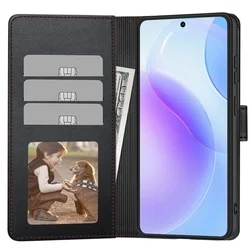Telefontok Samsung Galaxy A57 5G - Tech- Protect Wallet - fekete bőr könyvtok, ráhajtófüllel ﻿-6