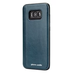 Telefontok Samsung Galaxy S8 Plus - Pierre Cardin Bőr + Szilikon Tok -Lake Kék A (8719273131169)-1