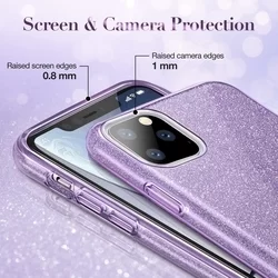 Telefontok iPhone 11 PRO MAX - ESR MakeUp Glitter lila szilikon hátlap tok-1