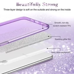 Telefontok iPhone 11 PRO MAX - ESR MakeUp Glitter lila szilikon hátlap tok-2