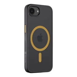 Telefontok iPhone 17e- Tactical MagForce - MagSafe kompatibilis áttetsző fekete/sárga műanyag hátlap tok-1