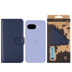 Telefontok Google Pixel 10a - Tactical Field kék szilikon keretes könyvtok mágneses ráhajtófüllel-2