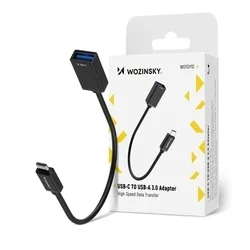 Adapter: Wozinsky WOTGY1S - USB / Type-C (USB-C) OTG adapter, fekete kábel, 12,5 cm-5