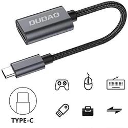 Adapter: Dudao L15T - USB / Type-C (USB-C) OTG adapter, fekete szövet kábel-1