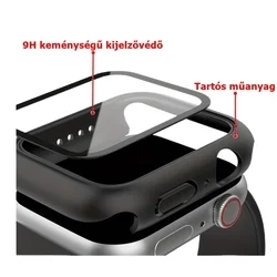 Okosóra védő tok - Aplpe Watch  4 / 5 / 6 / SE / SE 2 / SE 3 (40mm) - fekete, 360°-os műanyag védő tok-1