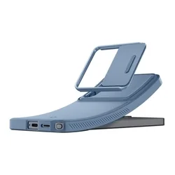 Telefontok Samsung Galaxy S26 Ultra - SPIGEN OPTIK ARMOR csúsztatható kameravédős kék hátlap tok-2