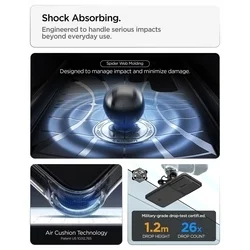 Telefontok Samsung Galaxy S26 Ultra - SPIGEN OPTIK ARMOR csúsztatható kameravédős matt fekete hátlap tok-5