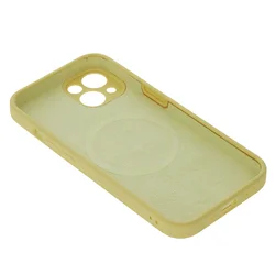 Telefontok iPhone 15 - MagSafe kompatibilis citromsárga szilikon hátlap tok-2