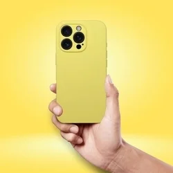 Telefontok iPhone 15 Pro - MagSafe kompatibilis citromsárga szilikon hátlap tok-2