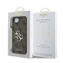 Telefontok iPhone 17e - Guess 4G Metal Logo - barna hátlap tok-6