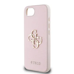 Telefontok iPhone 17e - Guess Grained 4G Metal Logo - pink hátlap tok-4