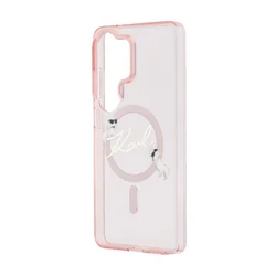 Telefontok Samsung Galaxy S26 Ultra - Karl Lagerfeld IML Choupette Karl Script Logo - MagSafe kompatibilis, pink hátlap tok ﻿-4