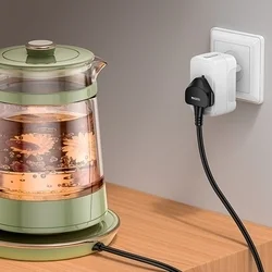 Telefon töltő: Yesido MC32 - US / EU / UK / AU átalakító hálózati töltőfej, fehér-3