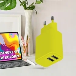 Setty LSIM-AA-1211 - 2XUSB lime hálózati töltő fej, 2,4A-2