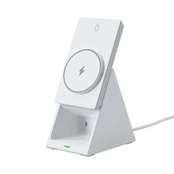 Choetech T600 - 3in1 fehér vezeték nélküli (Wireless) induktív töltőállomás, 15W-2