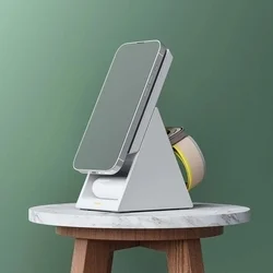 Choetech T600 - 3in1 fehér vezeték nélküli (Wireless) induktív töltőállomás, 15W-7