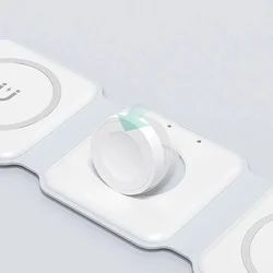 Dudao A11N - 3in1 fehér induktív töltőállomás + Type-C/Type-C kábel, 15W-2