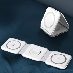 Dudao A11N - 3in1 fehér induktív töltőállomás + Type-C/Type-C kábel, 15W-6