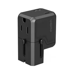 Telefon töltő: Choetech PD6038 - USA EU UK AU átalakító, USB / Type-C (USB-C) portos töltőfej, 20W-1