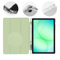 Tablettok Samsung Galaxy Tab A11+ Plus (SM-X230, SM-X236) - kaktuszzöld smart case tablet tok, ceruza tartóval-1
