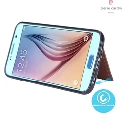 Telefontok Samsung Galaxy S6 - Pierre Cardin Bőr + Szilikon Tok - G9200 - Piros (8719273214596)-2