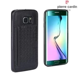 Telefontok Samsung Galaxy S6 Edge - Pierre Cardin Bőr + Szilikon Tok - G925 - Fekete (8719273214602)-2