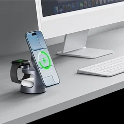 Tech- Protect A48 - 3in1 szürke összecsukható vezeték nélküli (Wireless) töltőpad - iPhone, AirPods és Apple Watch-8