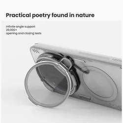 Telefontok Xiaomi 17 Ultra - Nillkin kameravédős áttetsző / fekete kitámasztós hátlap tok, beépített mágnessel-6