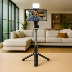 OBAL:ME SelfiePod Glow Selfie bot - fekete, bluetooth távirányítós, tripoddá alakítható selfie bot LED világítással-6