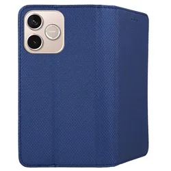 Telefontok Honor 600 Lite 5G - kék mágneses szilikon keretes könyvtok ﻿-2