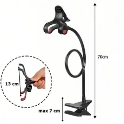 Univerzális csíptethető telefontartó állvány - fehér, 360°-ban forgatható fej, flexibilis kar-4