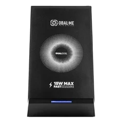 Telefontartó állvány: OBAL:ME - univerzális asztali telefontartó állvány, 15W vezeték nélküli töltéssel, fekete-2