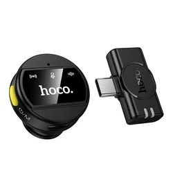 Hoco L21 - vezeték nélküli csíptethető / mágneses mikrofon + Type-C (USB-C) csatlakozós vevőegység, fekete ﻿-1
