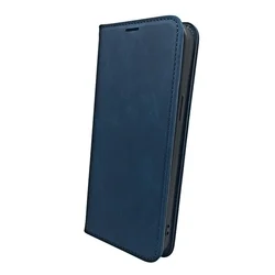 Telefontok iPhone 11 - Suede - kék mágneses szilikon keretes könyvtok ﻿-1