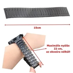 Okosóra szíj - Xiaomi Watch S1 / Watch S1 Active - fekete rugalmas fém szíj (22 mm)-3
